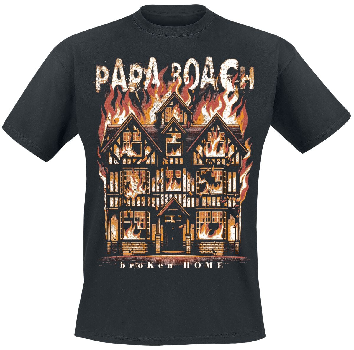 T-Shirt Manches courtes  de Papa Roach - Broken home - S à M - pour Homme - noir - Papa Roach