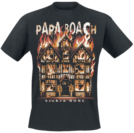 T-Shirt Manches courtes  de Papa Roach - Broken home - S à M - pour Homme - noir - Papa Roach