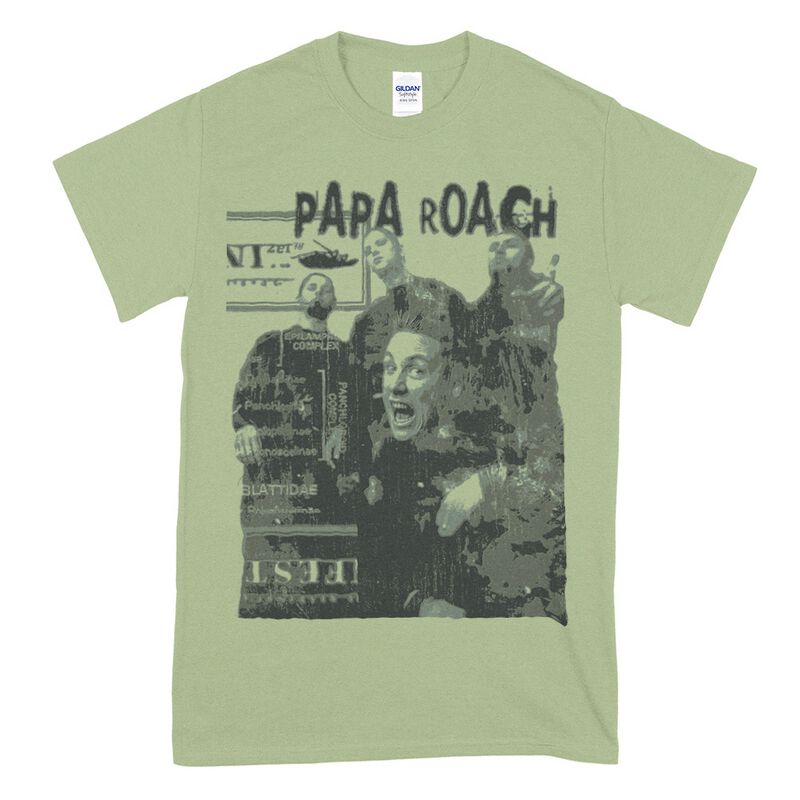 T-Shirt Manches courtes  de Papa Roach - Shout - M à L - pour Homme - vert - Papa Roach