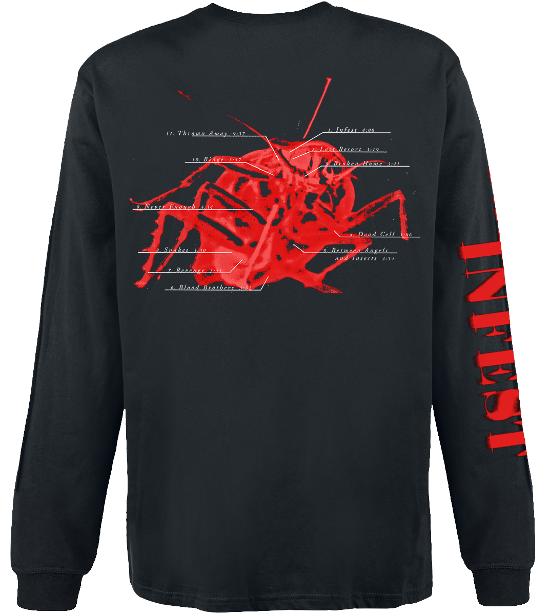 T-shirt manches longues  de Papa Roach - Infest Photo - S à XXL - pour Homme - noir - Papa Roach - View 2