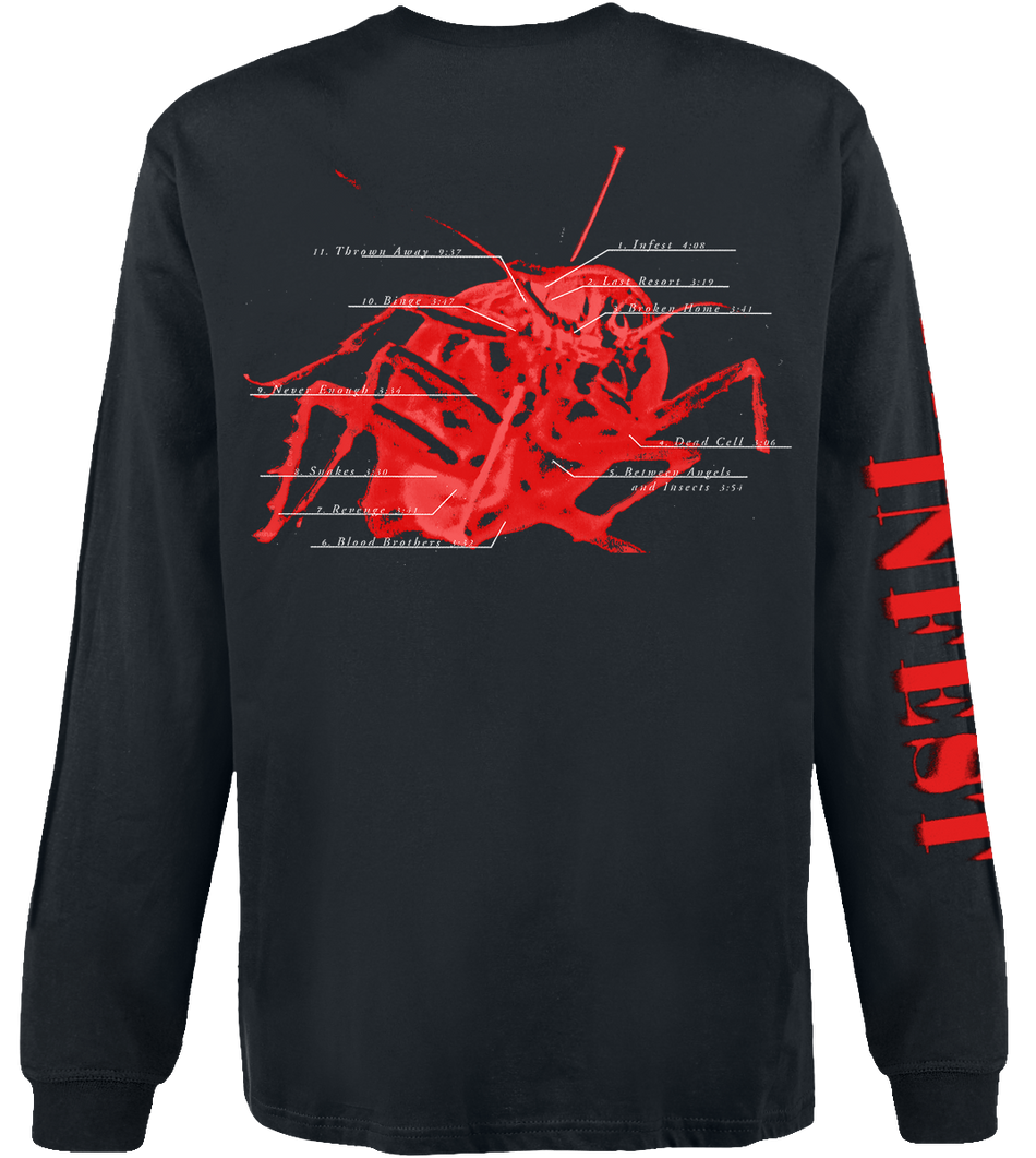 T-shirt manches longues  de Papa Roach - Infest Photo - S à XXL - pour Homme - noir - Papa Roach - View 2