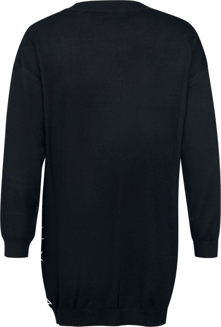 Robe mi-longue Gothic de Banned Alternative - Lunaire Knit Dress - S à 4XL - pour Femme - noir/blanc - Banned Alternative - View 2