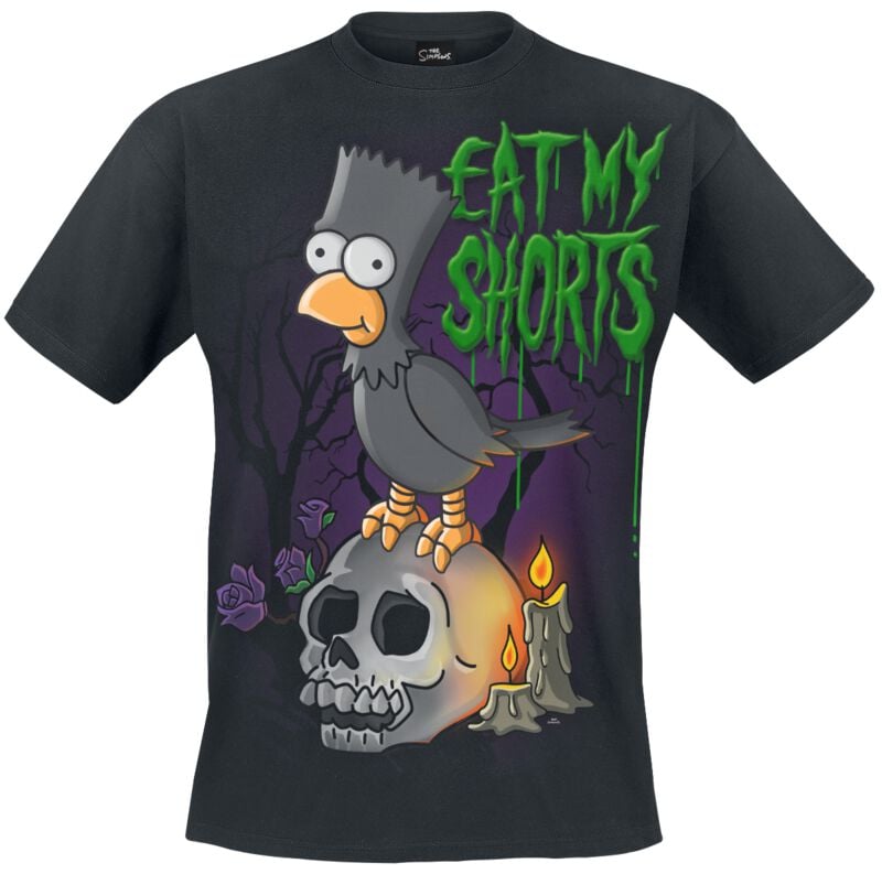 T-Shirt Manches courtes  de Les Simpson - Bart Raven - S à 4XL - pour Homme - noir - Les Simpson