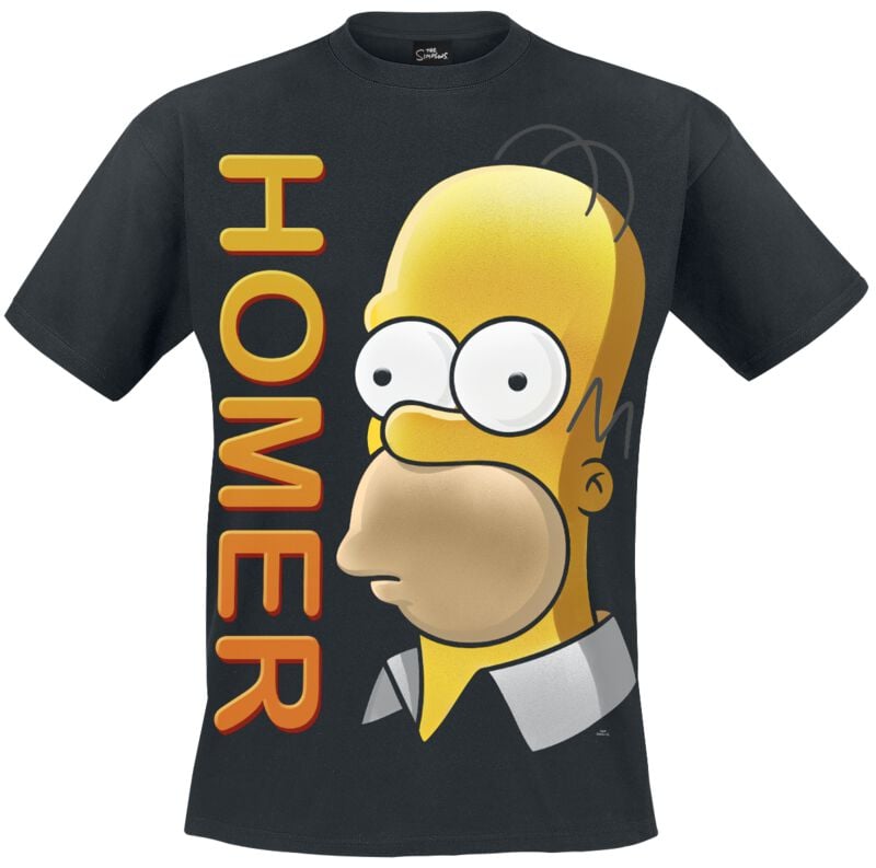 T-Shirt Manches courtes  de Les Simpson - Homer Portrait - S à 4XL - pour Homme - noir - Les Simpson