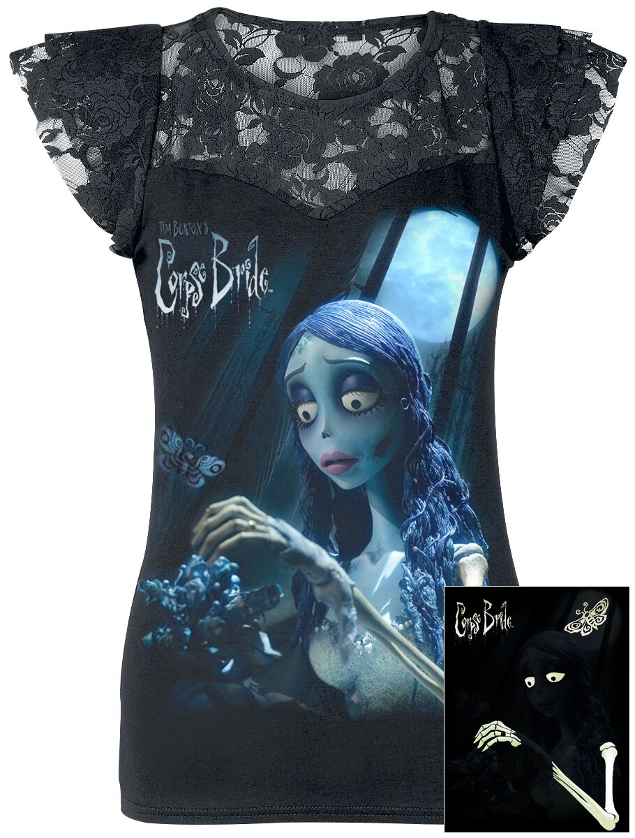 T-Shirt Manches courtes  de Les Noces Funèbres - Emily - Glow In The Dark - S à XXL - pour Femme - noir - Les Noces Funèbres