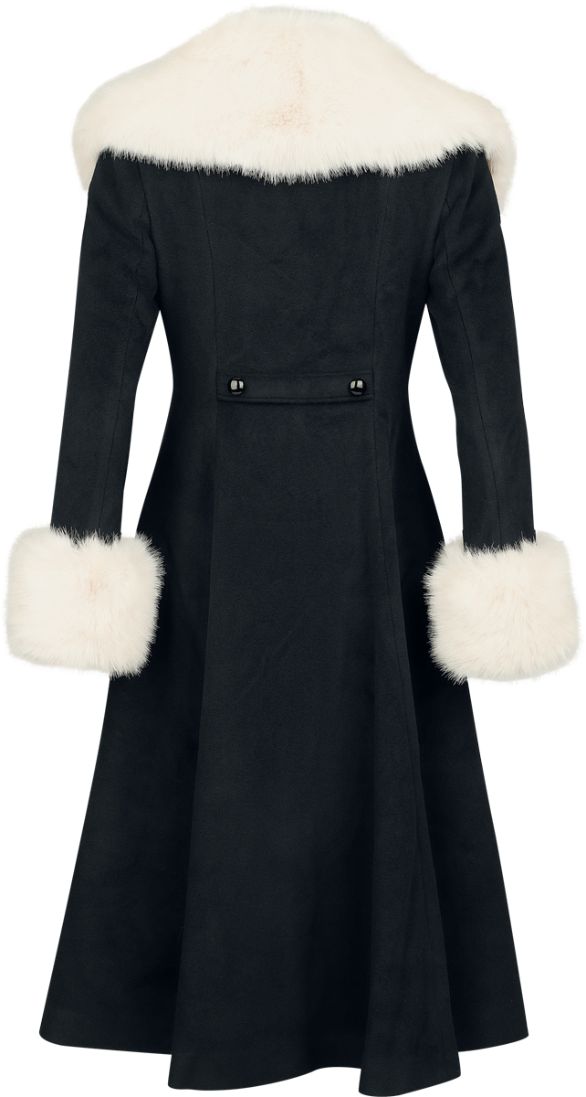 Manteaux Rockabilly de Banned Retro - Manteau en fausse fourrure Martha - XS à 4XL - pour Femme - noir/beige - Banned Retro - View 2