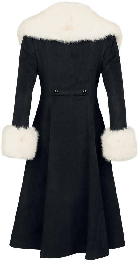 Manteaux Rockabilly de Banned Retro - Manteau en fausse fourrure Martha - XS à 4XL - pour Femme - noir/beige - Banned Retro - View 2