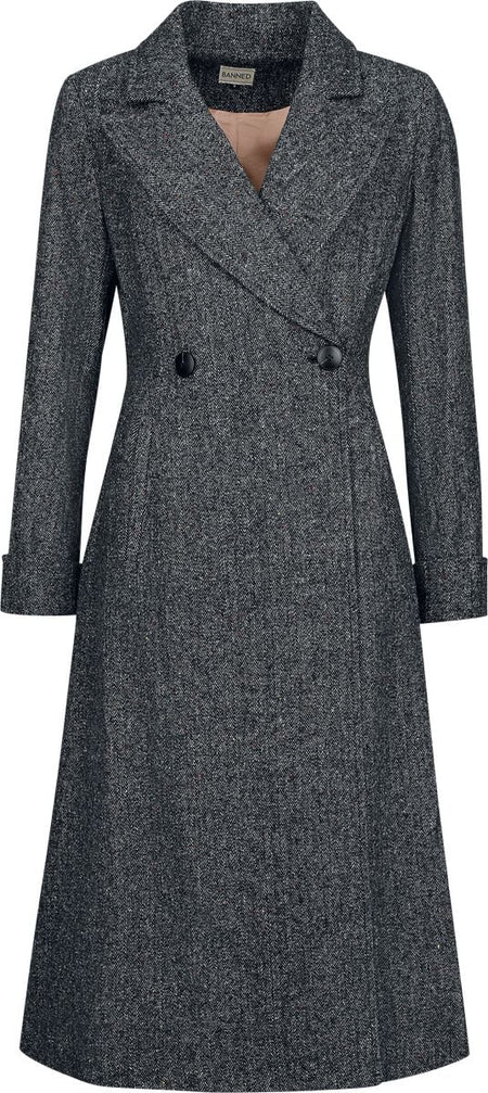 Manteaux Rockabilly de Banned Retro - Abigal Coat - XS à 4XL - pour Femme - gris - Banned Retro