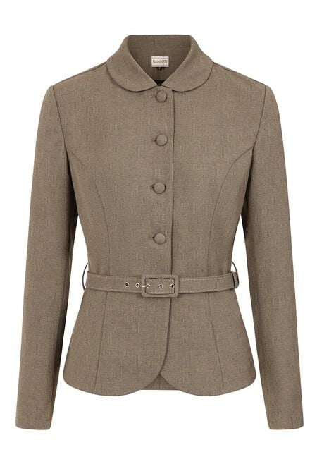 Veste mi-saison Rockabilly de Banned Retro - Lady Danbury Jacket - XS à XXL - pour Femme - marron - Banned Retro