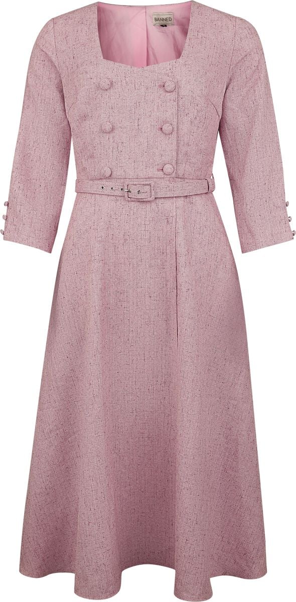 Robe mi-longue Rockabilly de Banned Retro - Isobel Dress - XS à XXL - pour Femme - rose clair - Banned Retro