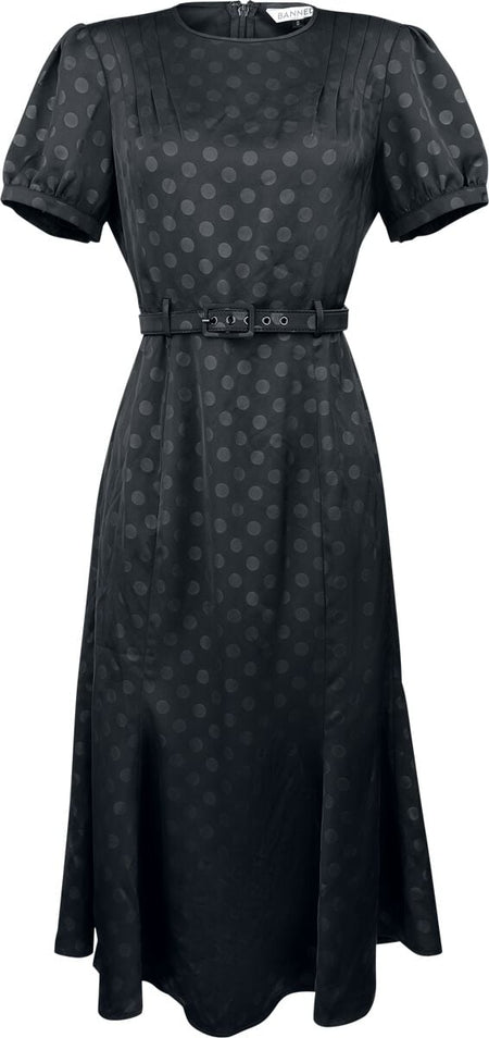 Robe longue Rockabilly de Banned Retro - Iris - Robe à Pois - XS à XXL - pour Femme - noir - Banned Retro
