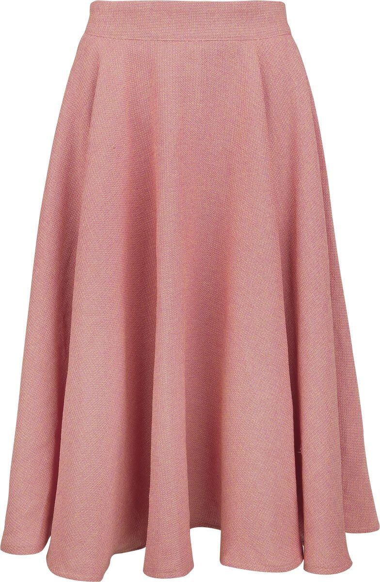 Jupe mi-longue Rockabilly de Banned Retro - Cary Texture Skirt - XS à XXL - pour Femme - rose clair - Banned Retro