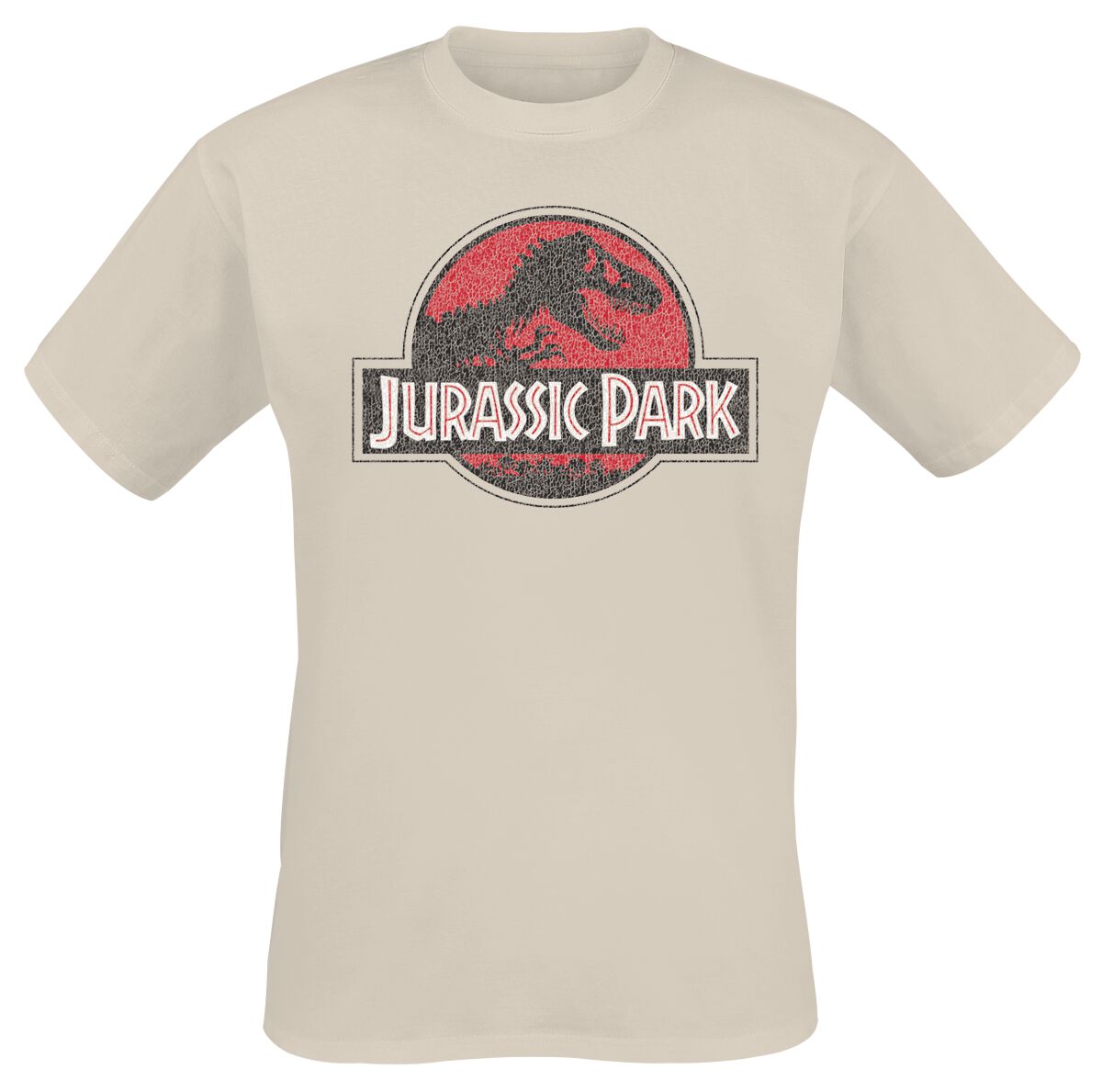 T-Shirt Manches courtes  de Jurassic Park - Grunge Logo Jurassic - S à XXL - pour Homme - sable - Jurassic Park