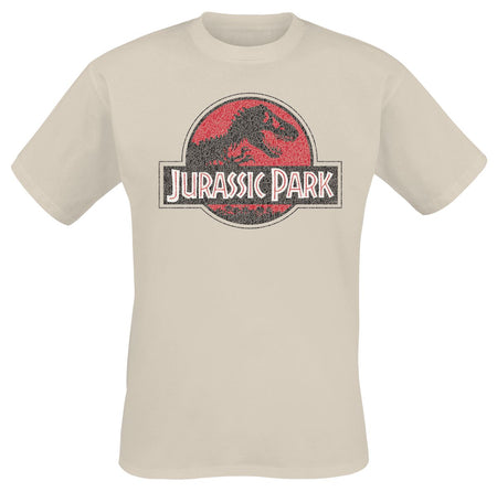 T-Shirt Manches courtes  de Jurassic Park - Grunge Logo Jurassic - S à XXL - pour Homme - sable - Jurassic Park