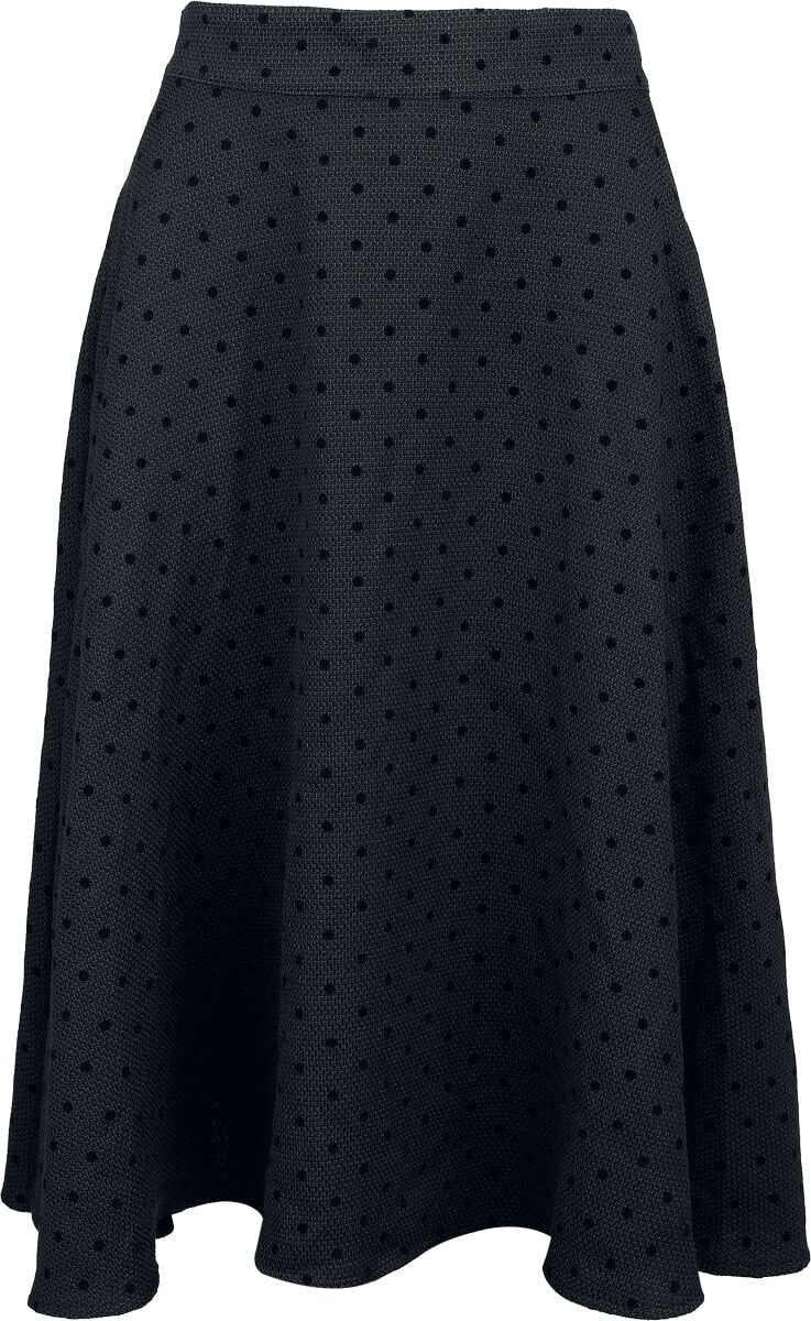 Jupe mi-longue Rockabilly de Banned Retro - Annie Rose Spot Skirt - XS à 4XL - pour Femme - noir - Banned Retro