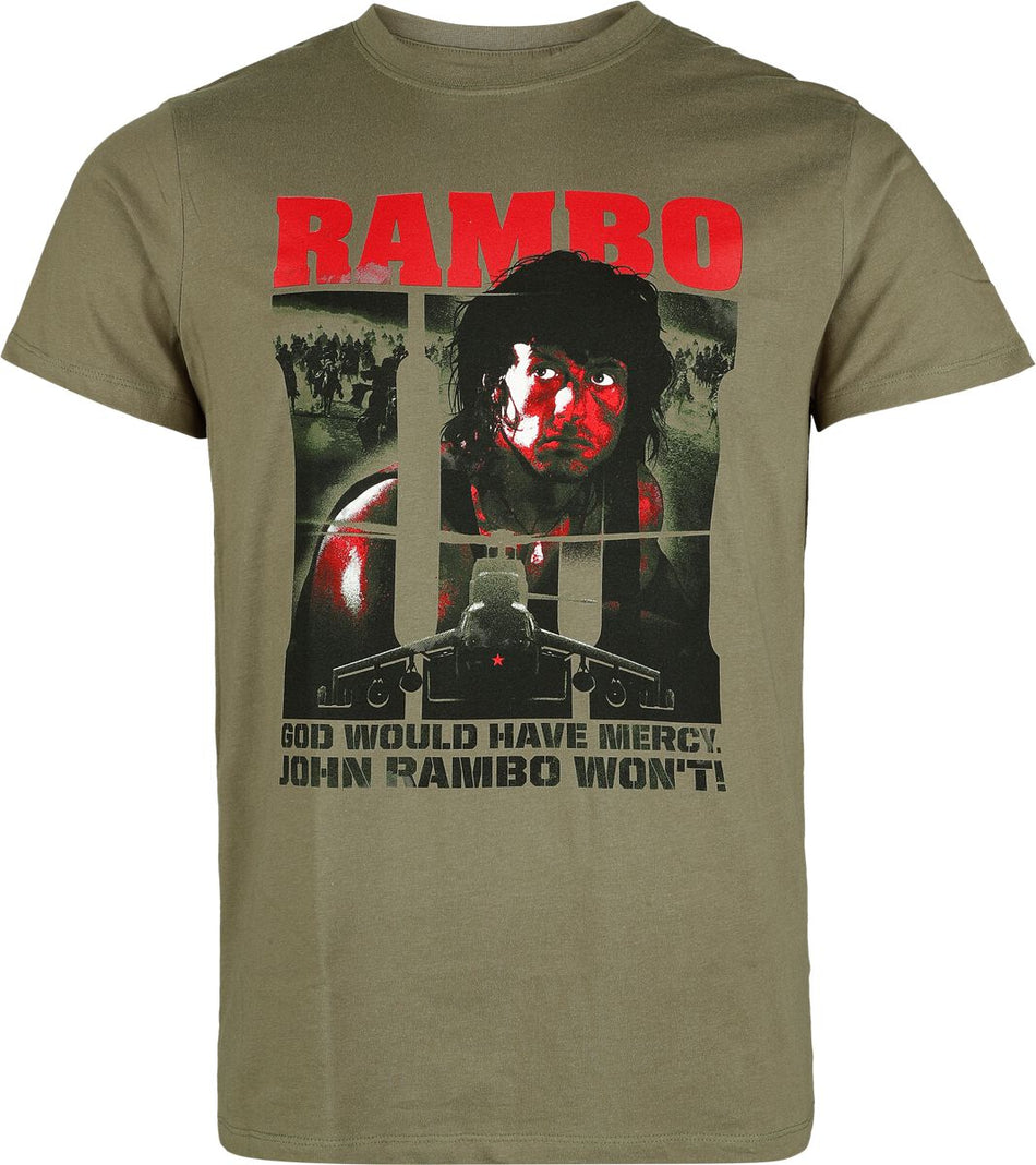 T-Shirt Manches courtes  de Rambo - God would have no mercy - S à XXL - pour Homme - kaki - Rambo