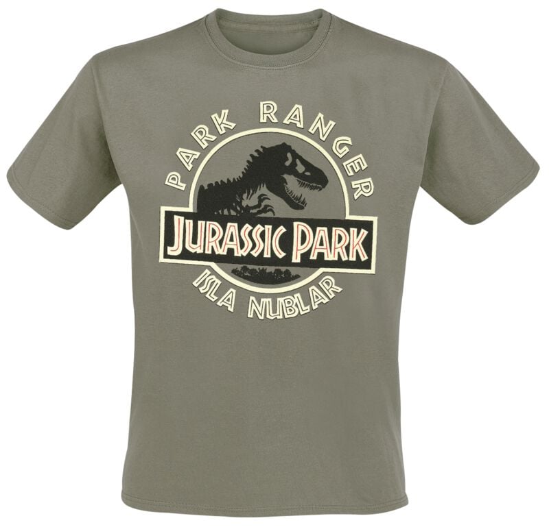 T-Shirt Manches courtes  de Jurassic Park - Park Ranger - S à XXL - pour Homme - kaki - Jurassic Park