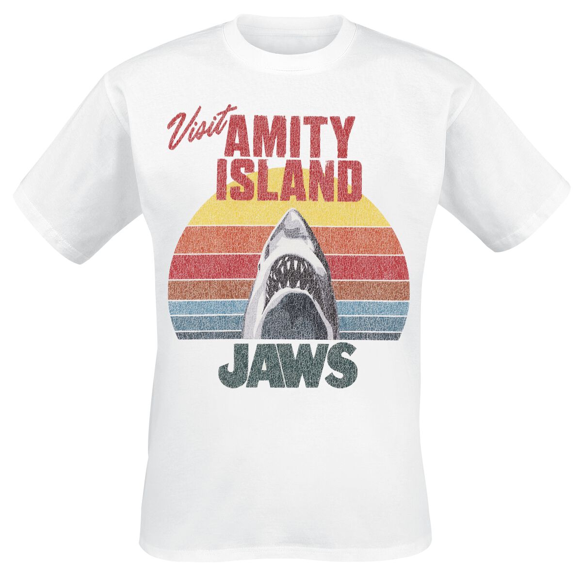 T-Shirt Manches courtes  de Jaws - Les Dents de la Mer - Visit Amity Island - S à XXL - pour Homme - blanc - Jaws