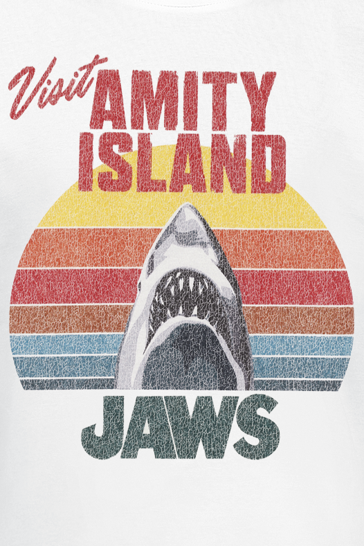 T-Shirt Manches courtes  de Jaws - Les Dents de la Mer - Visit Amity Island - S à XXL - pour Homme - blanc - Jaws - View 2