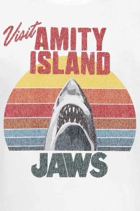 T-Shirt Manches courtes  de Jaws - Les Dents de la Mer - Visit Amity Island - S à XXL - pour Homme - blanc - Jaws - View 2