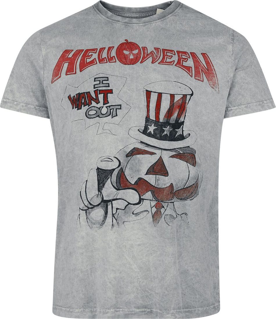 T-Shirt Manches courtes  de Helloween - I Want Out - S à 4XL - pour Homme - gris - Helloween