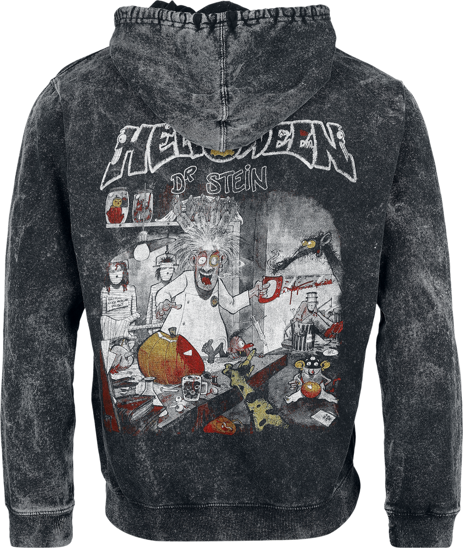 Sweat-shirt à capuche  de Helloween - Dr. Stein - S à XXL - pour Homme - anthracite - Helloween - View 2