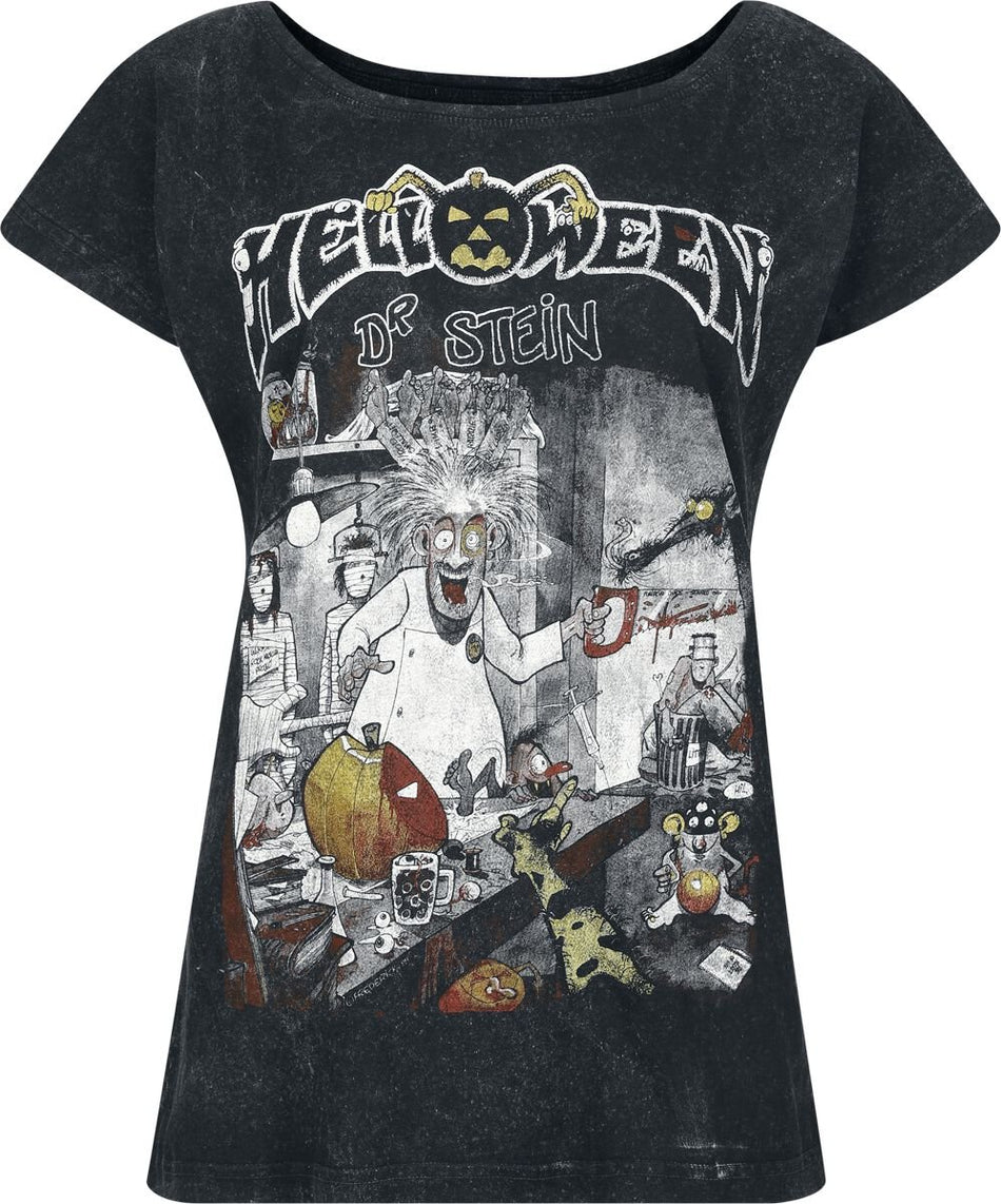 T-Shirt Manches courtes  de Helloween - Dr. Stein - S à XL - pour Femme - anthracite - Helloween