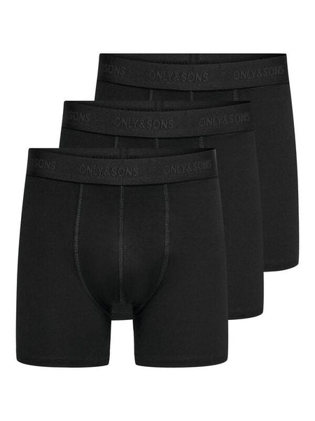 Boxer  de ONLY and SONS - ONSFITZ SOLID NOOS - Lot de 3 Boxers - S à XXL - pour Homme - noir - ONLY and SONS