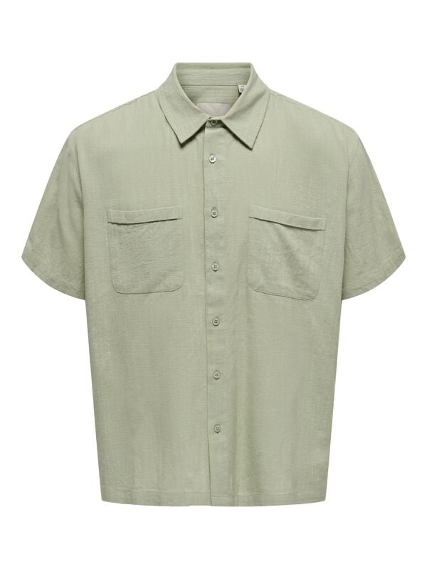 Chemise manches courtes  de ONLY and SONS - ONSCHARLES - Chemise - S à XL - pour Homme - vert - ONLY and SONS