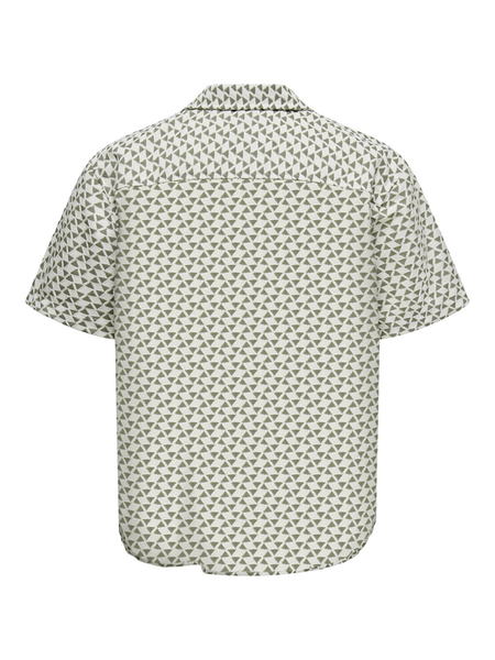 Chemise manches courtes  de ONLY and SONS - ONSCHARMY SS RESORT AOP SHIRT - S à M - pour Homme - vert/blanc - ONLY and SONS - View 2