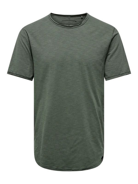 T-Shirt Manches courtes  de ONLY and SONS - ONSBENNE LONGY NF 7822 NOOS -T-Shirt - S à XXL - pour Homme - vert - ONLY and SONS