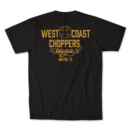 T-Shirt Manches courtes  de West Coast Choppers - WCC - Motorcycle - T-shirt Noir & Jaune - S à XL - pour Homme - noir - West Coast Choppers - View 2