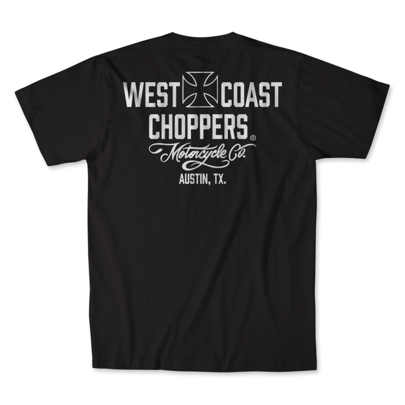 T-Shirt Manches courtes  de West Coast Choppers - WCC - Motorcycle - T-shirt Noir & Blanc - S à 3XL - pour Homme - noir - West Coast Choppers - View 2
