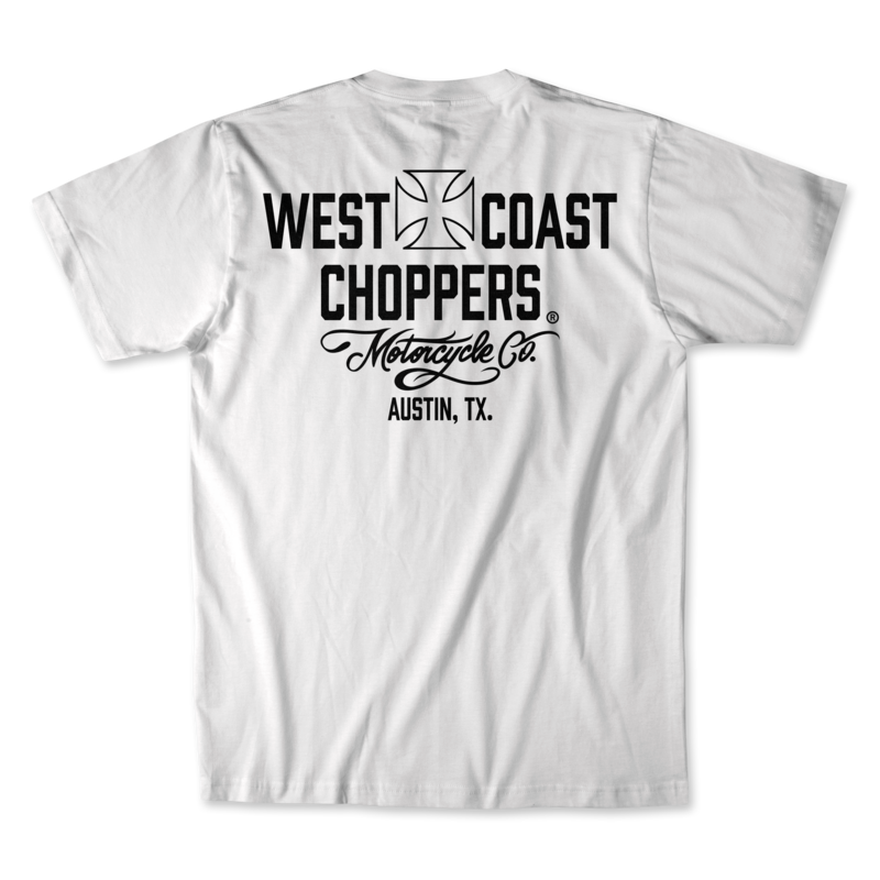 T-Shirt Manches courtes  de West Coast Choppers - WCC - Motorcycle - T-shirt Blanc & Noir - S à 3XL - pour Homme - blanc - West Coast Choppers - View 2