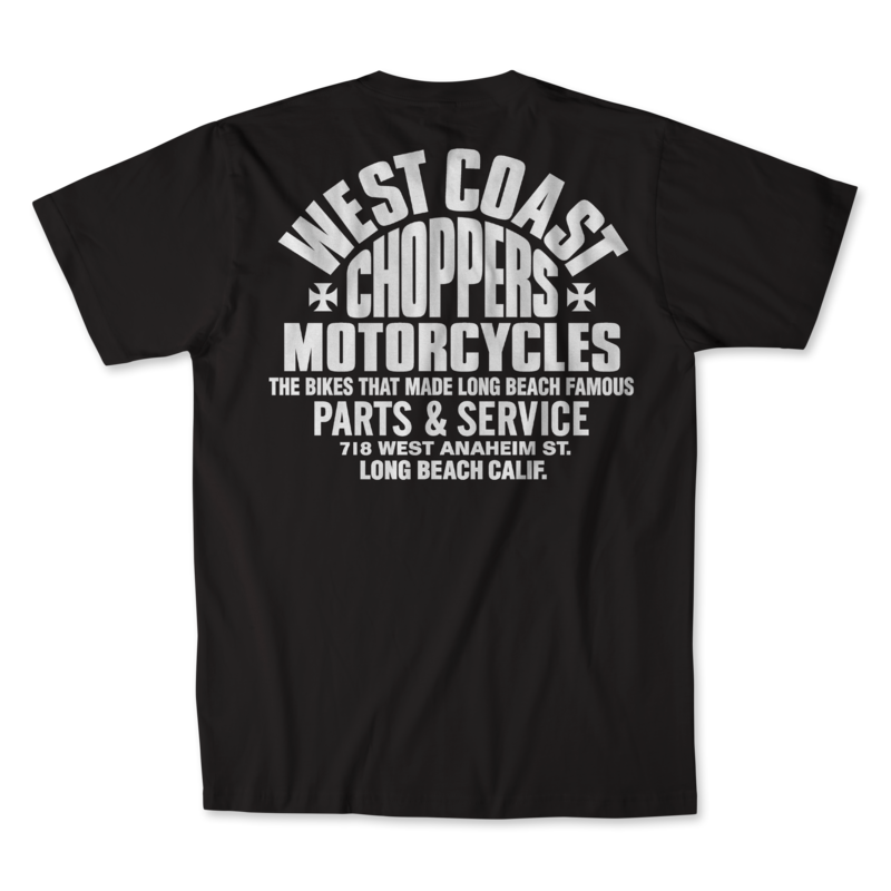T-Shirt Manches courtes  de West Coast Choppers - WCC - Parts - T-shirt Noir & Blanc - S à 3XL - pour Homme - noir - West Coast Choppers - View 2