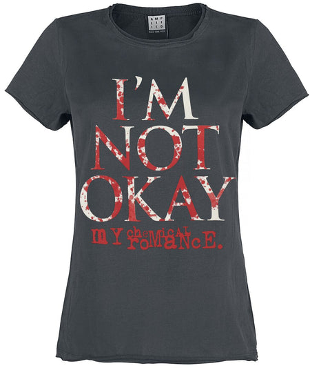 T-Shirt Manches courtes  de My Chemical Romance - Amplified Collection - I'm Not Okay - M à XL - pour Femme - anthracite - My Chemical Romance