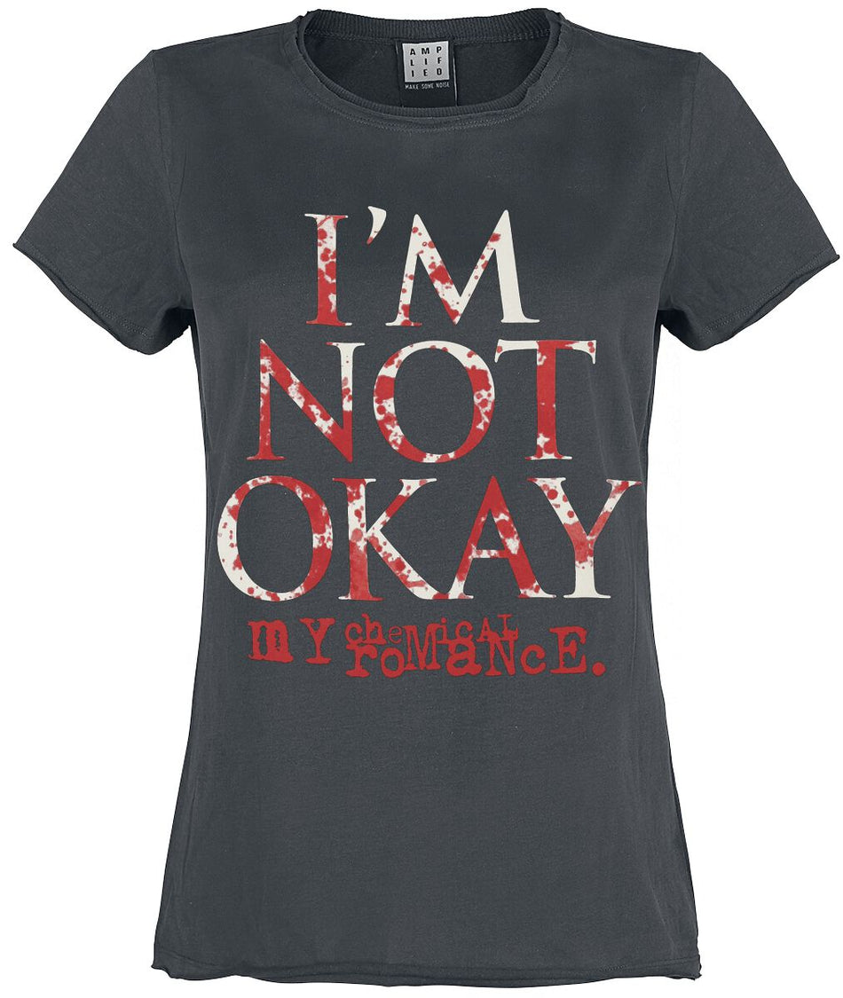T-Shirt Manches courtes  de My Chemical Romance - Amplified Collection - I'm Not Okay - M à XL - pour Femme - anthracite - My Chemical Romance