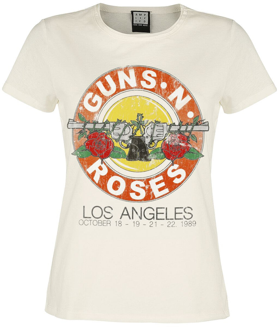 T-Shirt Manches courtes  de Guns N' Roses - Amplified Collection - Vintage Bullet - S à XL - pour Femme - blanc cassé - Guns N' Roses