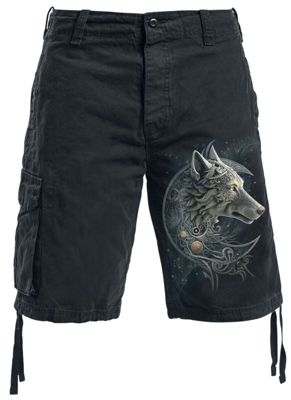 Short  de Spiral - Loup Celtique - S à XL - pour Homme - noir - Spiral
