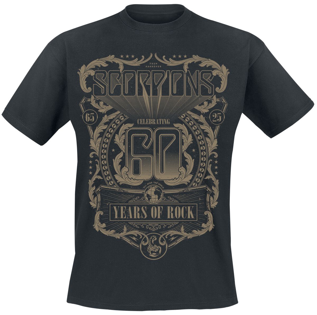 T-Shirt Manches courtes  de Scorpions - 60 Years Of Rock - M à 3XL - pour Homme - noir - Scorpions