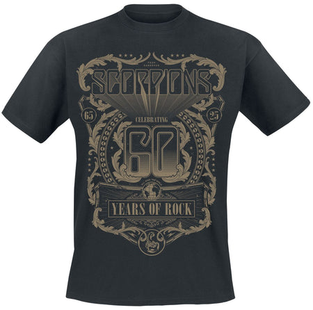 T-Shirt Manches courtes  de Scorpions - 60 Years Of Rock - M à 3XL - pour Homme - noir - Scorpions
