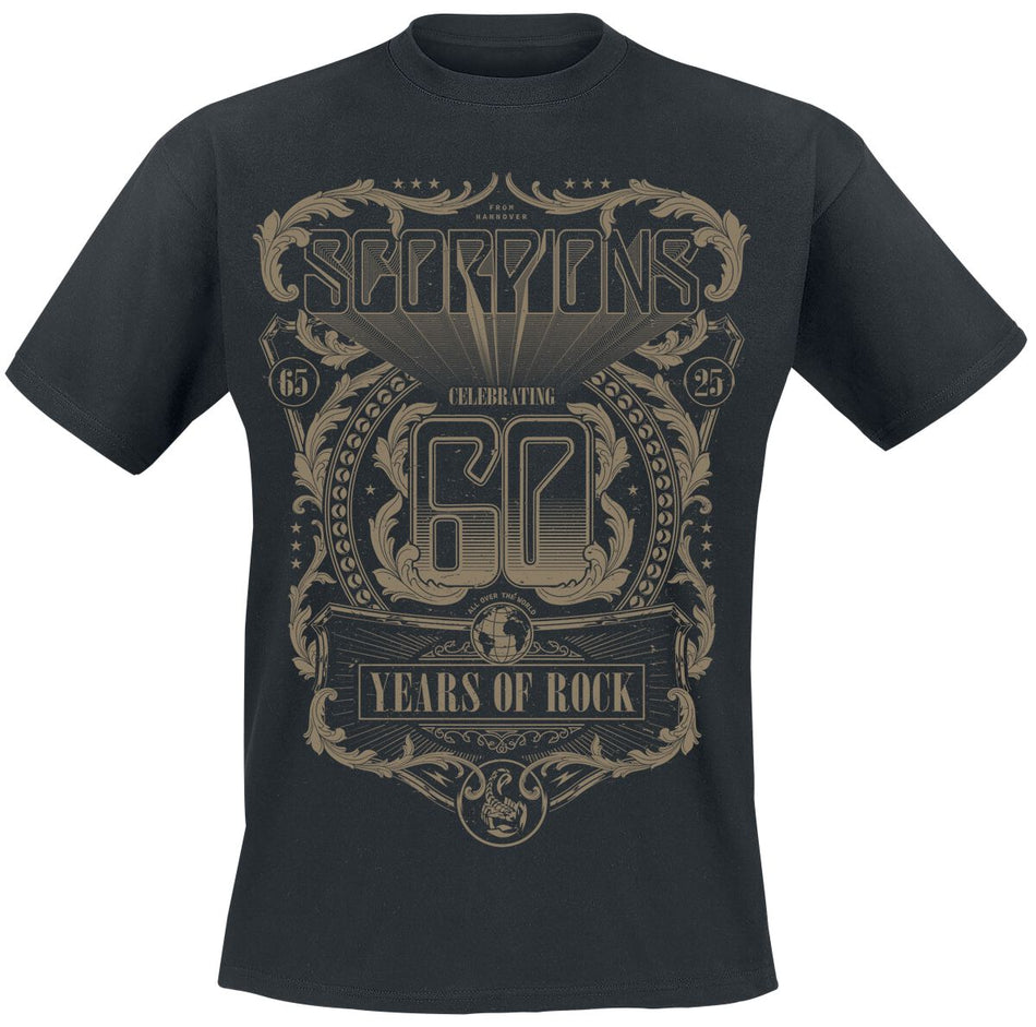 T-Shirt Manches courtes  de Scorpions - 60 Years Of Rock - M à 3XL - pour Homme - noir - Scorpions