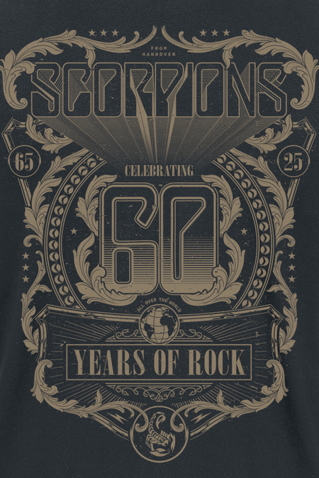 T-Shirt Manches courtes  de Scorpions - 60 Years Of Rock - M à 3XL - pour Homme - noir - Scorpions - View 2