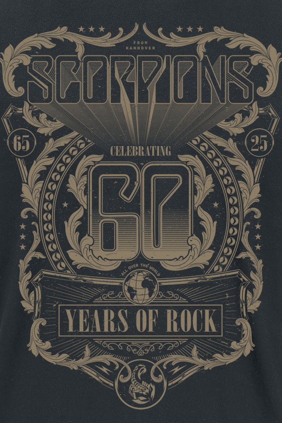T-Shirt Manches courtes  de Scorpions - 60 Years Of Rock - M à 3XL - pour Homme - noir - Scorpions - View 2