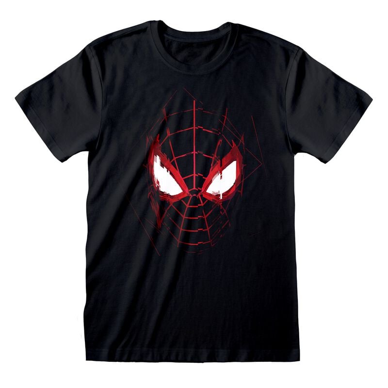 T-Shirt Manches courtes Disney de Spider-Man - Spider-Man : Miles Morales - Mask Glitch - S à XXL - pour Homme - noir - Spider-Man