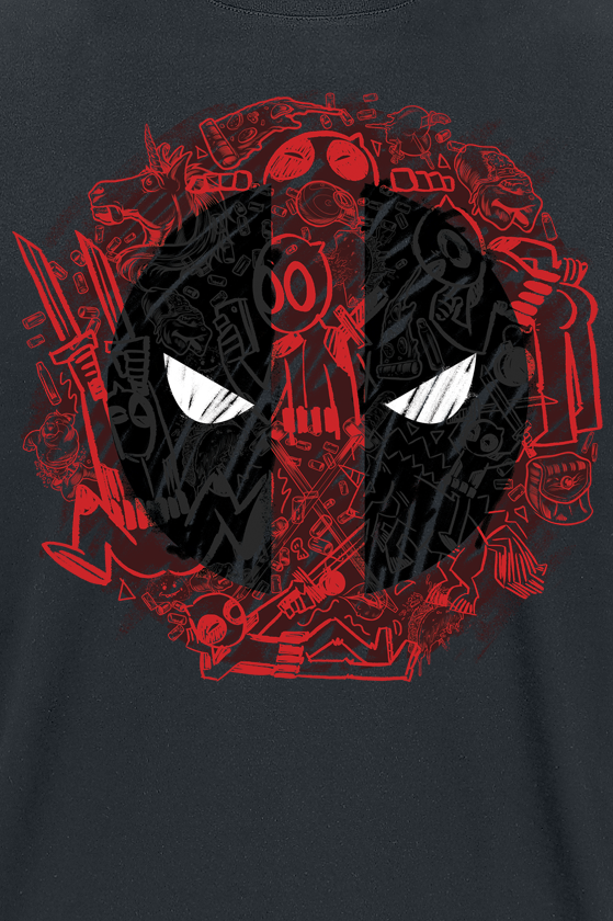 T-Shirt Manches courtes  de Deadpool - Deadpool - Stamp - S à XL - pour Homme - noir - Deadpool - View 2
