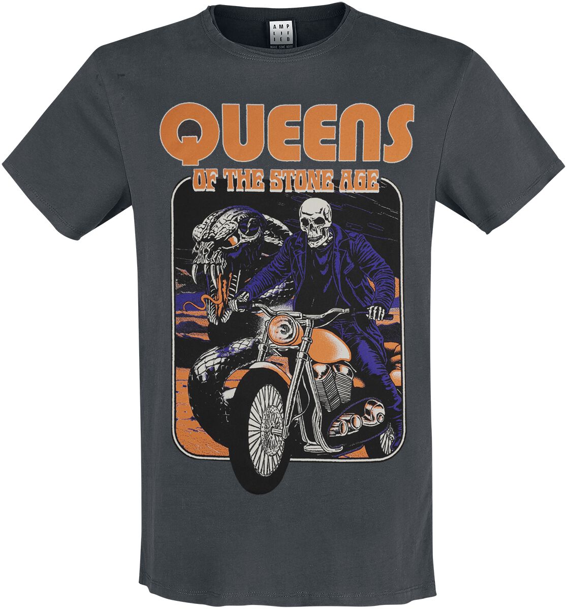 T-Shirt Manches courtes  de Queens Of The Stone Age - Amplified Collection - Rider - S à XXL - pour Homme - anthracite - Queens Of The Stone Age