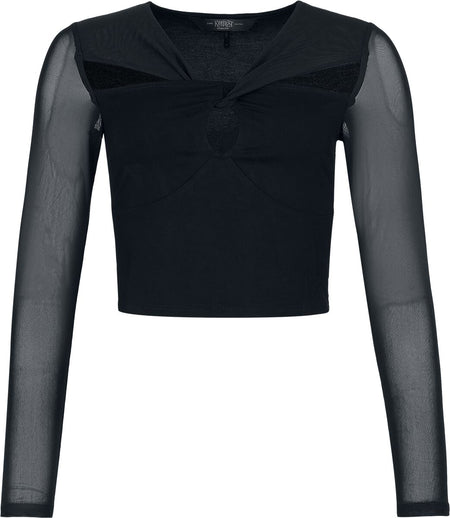 T-shirt manches longues Gothic de KIHILIST by KILLSTAR - Ink of Night Top - XS à XXL - pour Femme - noir - KIHILIST by KILLSTAR