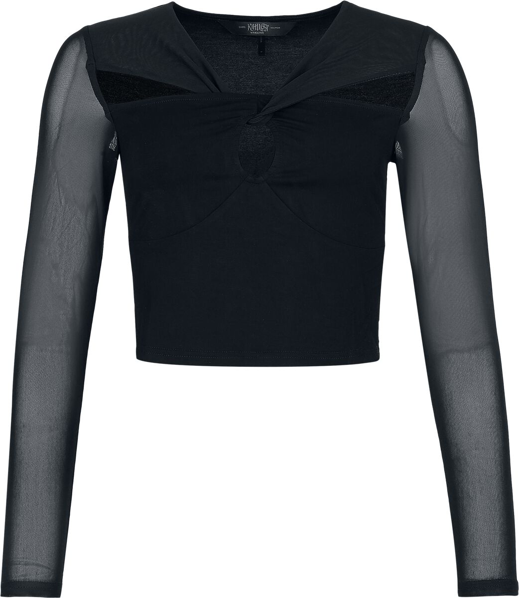 T-shirt manches longues Gothic de KIHILIST by KILLSTAR - Ink of Night Top - XS à XXL - pour Femme - noir - KIHILIST by KILLSTAR