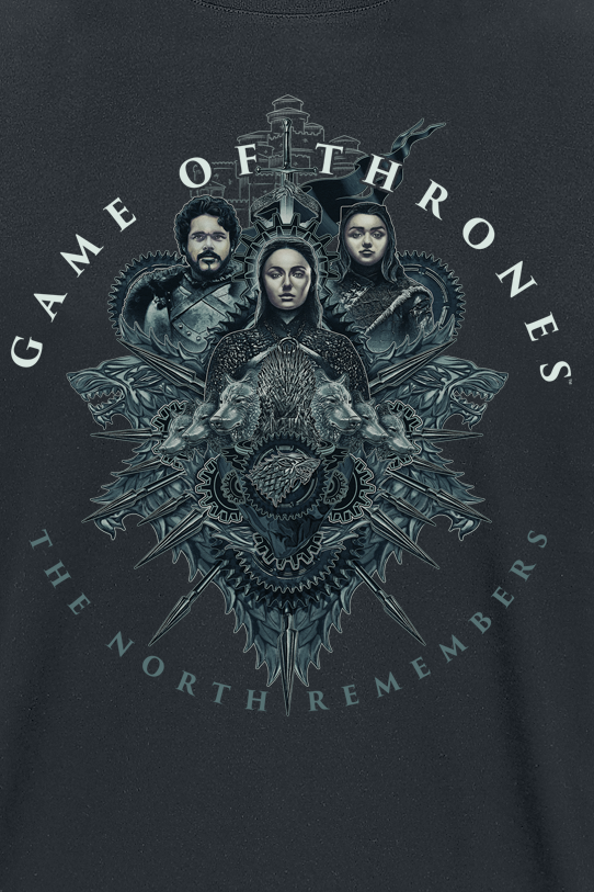 T-Shirt Manches courtes  de Game Of Thrones - The North Remembers - S à XXL - pour Homme - noir - Game Of Thrones - View 2